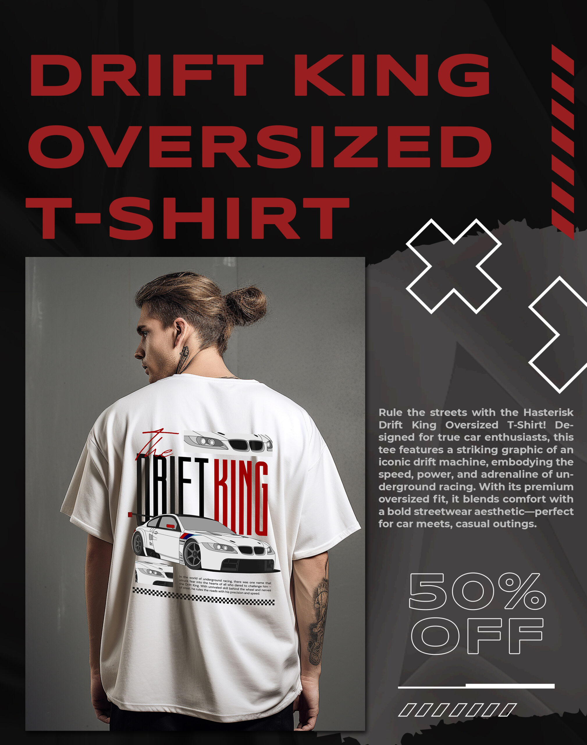 hasterisk drift king oversized t-shirt banner for mobile